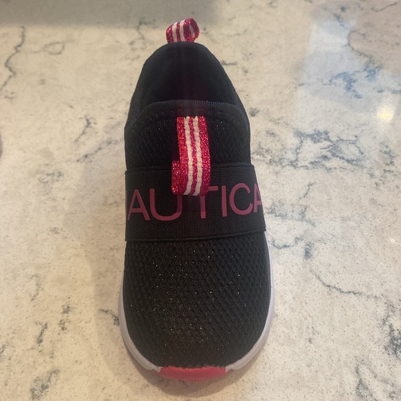 Nautica Tuva Toddler Sneakers Black Glitter Mesh Size 6 - Picture 4 of 6